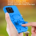 thumbnail image 4 of Dteck for iPhone 16 Pro Max Case with Hidden Stand, Military Grade Drop Protection EVA Shockproof Protective Phone Case for iPhone 16 Pro Max,Blue, 4 of 7
