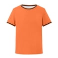 thumbnail image 4 of T-shirts à Manches Courtes Col Rond Unis pour Garçons, Hauts Décontractés Légers pour l'École et les Sorties, 5-14 Ans, 4 of 4