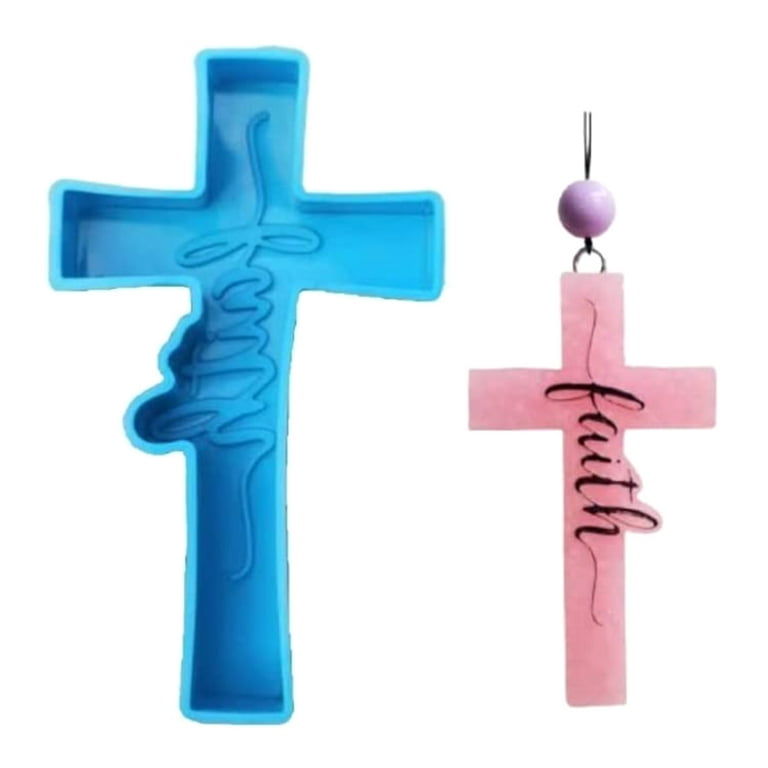 AOOOWER Faith Cross Molds Silicone Epoxy Resin Mold for Jewelry Making  Necklace DIY Craft Soap Wax Melts Clay Mould 
