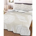 thumbnail image 3 of Quilts Twin Size Bedding Set, Starfish Coastal Lightweight Quilted Comforter, Shell Summer Beach Nautical Ocean Linen Soft Reversible Bedspread Coverlet with Pillow Covers for All Season, 68" x 86", 3 of 7