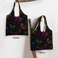 thumbnail image 3 of Xecao's Butterfly Canvas Tote Bag is a versatile choice for women, serving as a stylish beach bag, shopping bag,and reusable grocery bag., 3 of 5