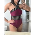 thumbnail image 3 of Hilor Women's One Piece Swimsuits Front Crossover Swimwear Hollow Bathing Suits Monokinis, 3 of 8