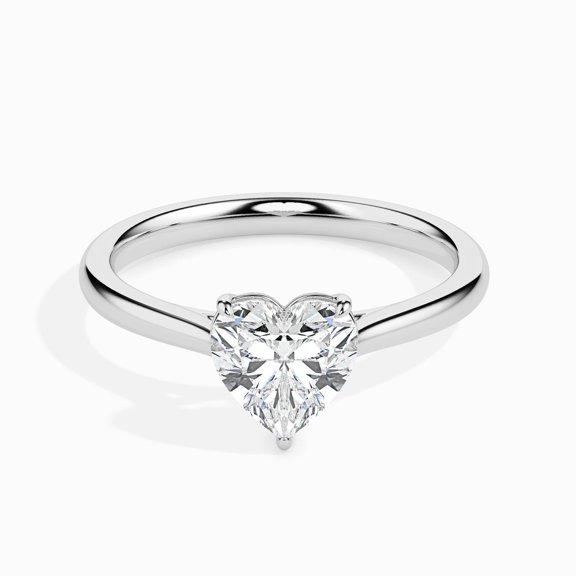 Kiva Jewel 1.58 Ct Heart Cut Lab Created Diamond Ring - Elegant Women's Engagement Ring - 14K White Gold Plated - Prong Setting - Perfect for Anniversaries, Proposals & Special Gifts for Her