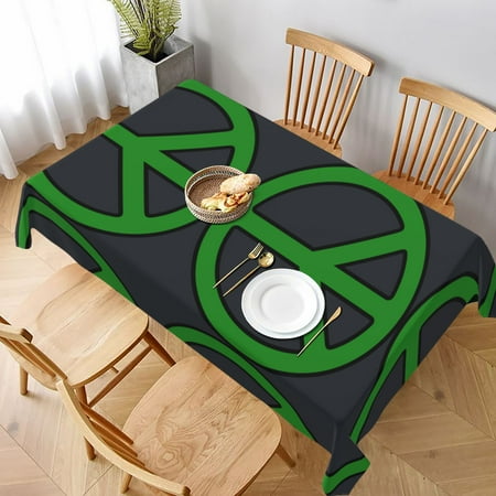 

Tablecloth Peace Sign Pattern Table Cloth For Rectangle Tables Waterproof Resistant Picnic Table Covers For Kitchen Dining/Party(60x90in)