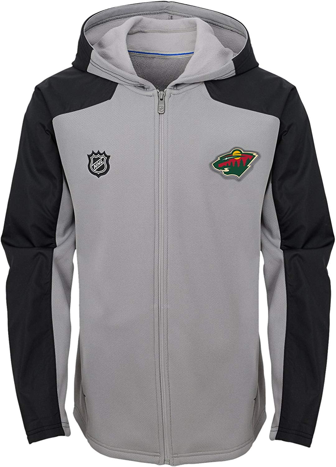 Boys Sweater Black Fleece FullZip Colorblock Hooded XL