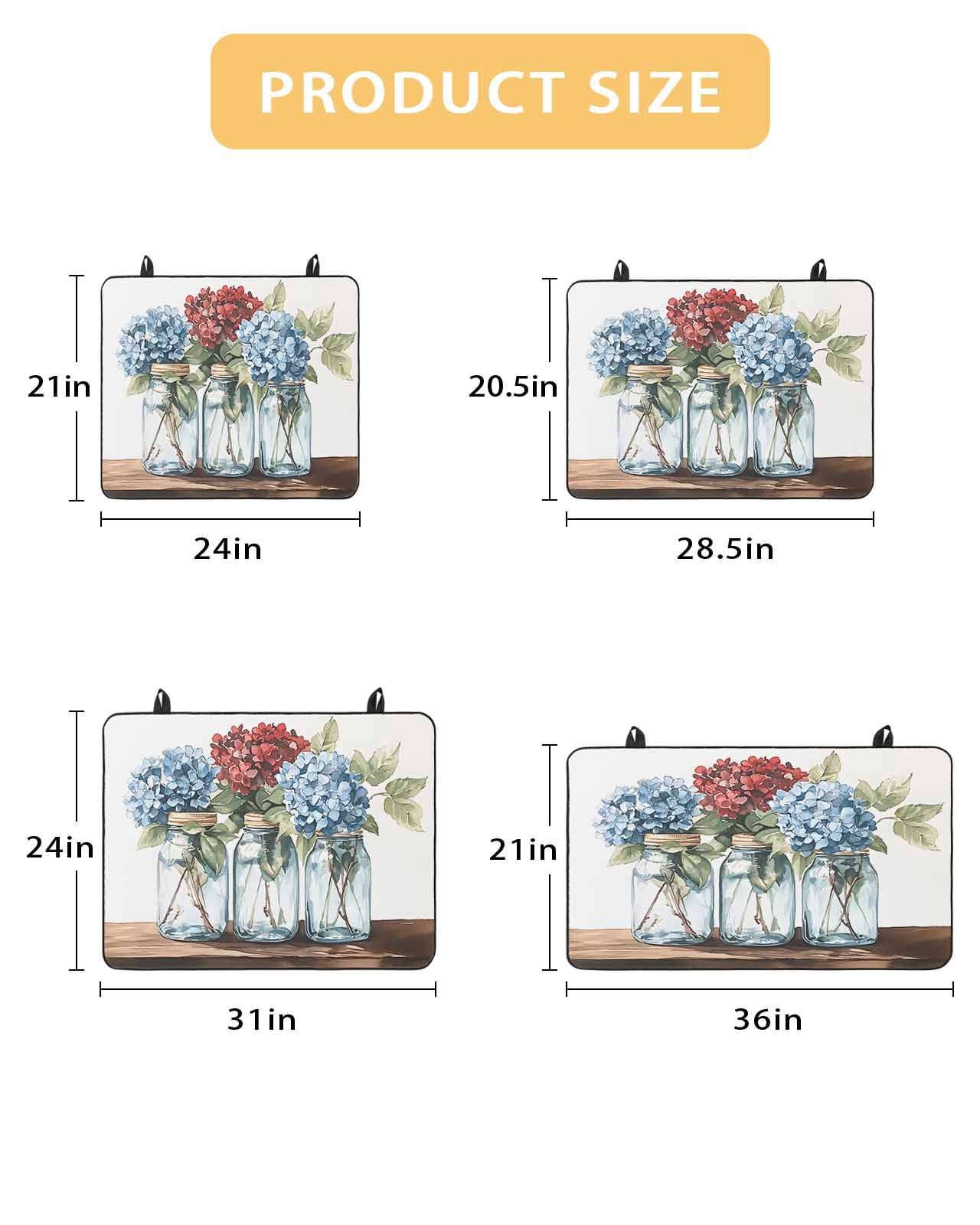 nqOlkjepod Large Induction Cooktop Protector Mat 24"x21", Bottle Flower Stove Top Covers for Electric Stove, Country Red Blue Spring Budding Floral Stove Burner Cover Mats, Glass Top Stove Cover