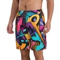 thumbnail image 2 of Pofeuu Vibrant Graffiti Urban Art Prin Men's Swim Trunks Quick Dry Bathing Suit Swimming Board Shorts Mesh Lining Beach Swimwear-Large, 2 of 6