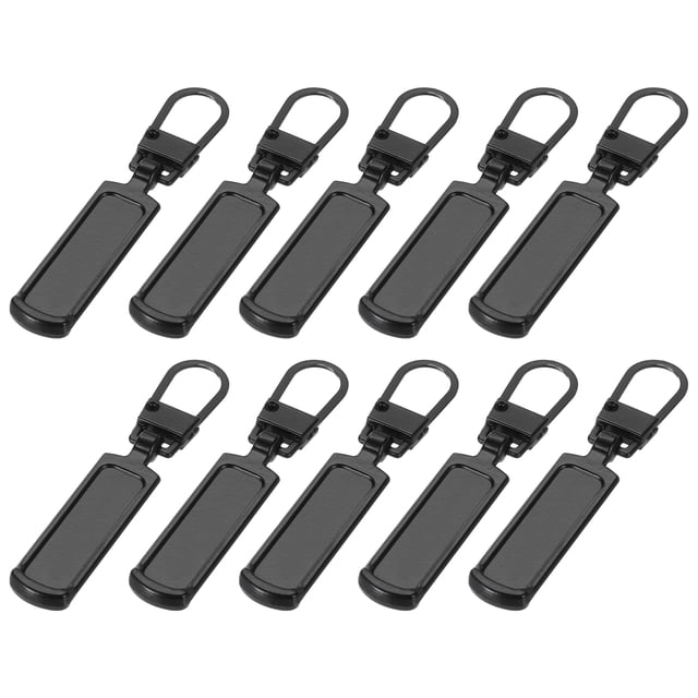 Reemplazo de tiradores de zipper Uxcell 10 Pcs Kit de reparación de pestañas de zipper desmontables de metal para maletas color negro
