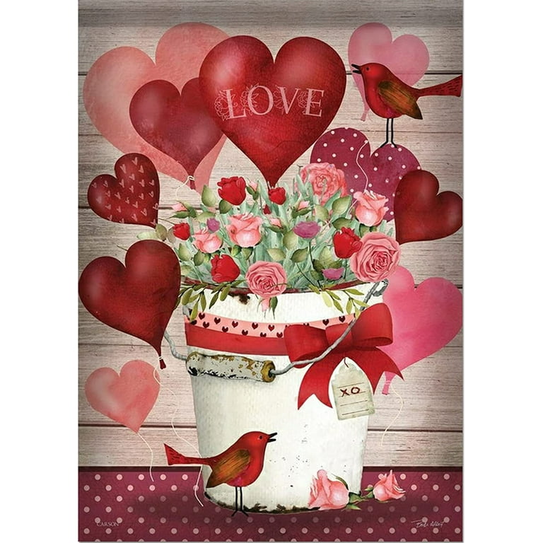 Valentine's Day Diamond Painting Kits,5D Heart Diamond Art Kits for Adults  Kids Beginner,DIY Diamond Art Kits 12X16inch(NO.1133) 