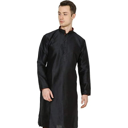

Royal Kurta Men s Cotton Silk Asymmetric Kurta (pl =124pl =1_Black_40)