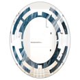 thumbnail image 1 of Designart 'Splash Blue Indigo' Modern Oval Wall Mirror - Space 24x36, 1 of 4