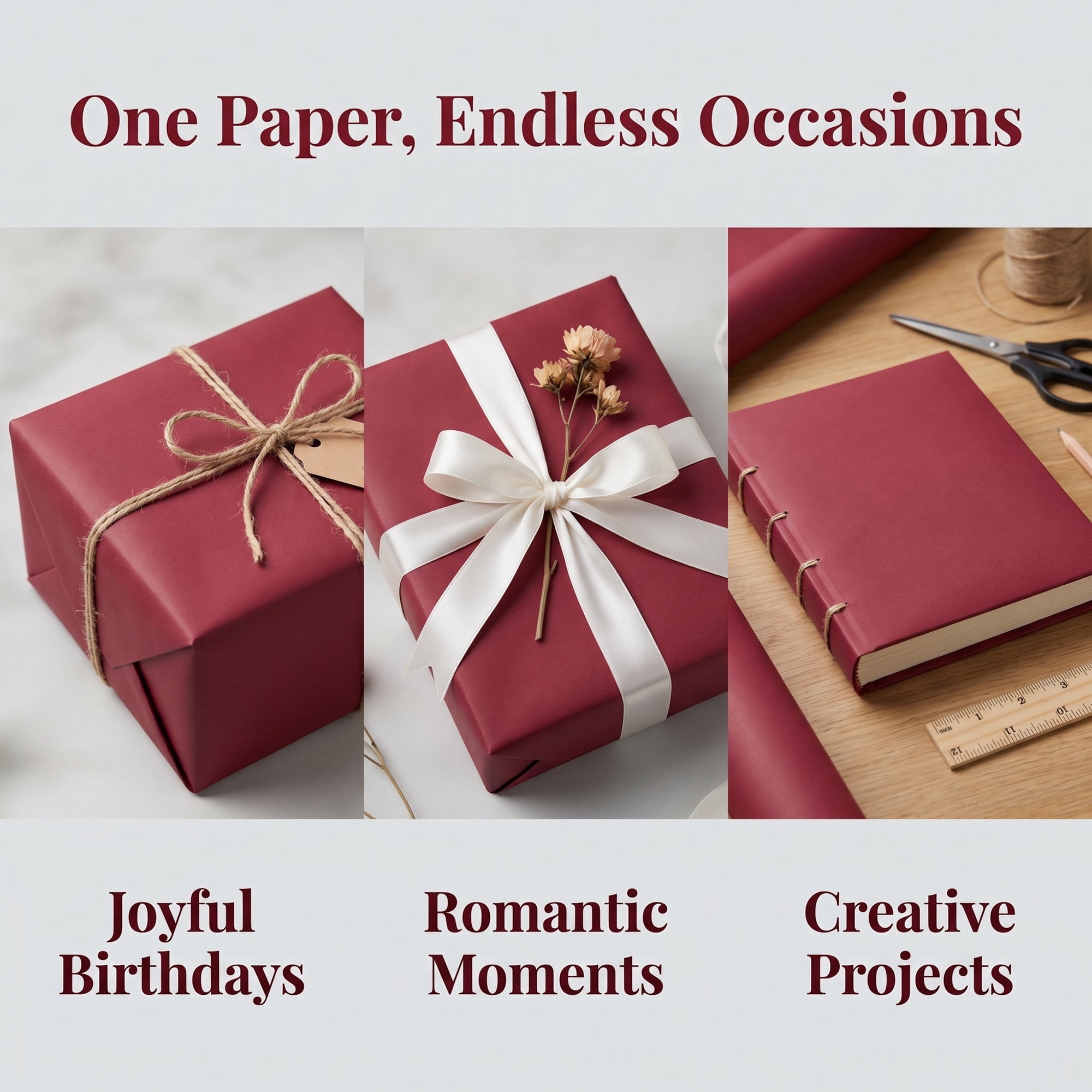 Unique Bargains Heavyweight Wrapping Paper for Gifts and Presentations Red 39.4" x 27.6"
