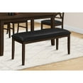 thumbnail image 5 of Bench, 48" Rectangular, Dining Room, Hallway, Entryway, Upholstered, Wood, Brown Solid Wood, Black Leather-look, Transitional, 5 of 11
