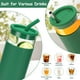 thumbnail image 3 of Paquete de 6 Vasos con Tapas de Silicona y Pajita de Vidrio, Tazas de Vidrio para Café Helado de 16 Oz, Tazas para Batidos, Lindo Vaso Ideal para Agua con Cerveza Al Aire Libre (Incluye 6 Cepillos de Limpieza), 3 of 7