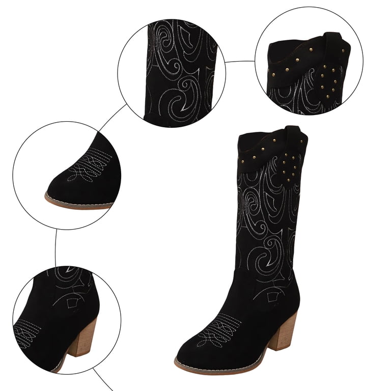 Durango Vintage Black Suede Western Boots Paige Onyx – Texas Country Boots main image 2