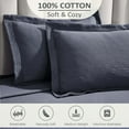 thumbnail image 4 of Superior Peploi Cotton Matelasse Bedspread and Sham Set, 3-Piece Breathable All Season Bedspreads, King, Denim Blue, 4 of 8