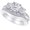 Platinum, variant on 1 to 8 Carat Round Cut LAB GROWN Diamond Three Stone Wedding Bridal Set (Color H-I Clarity VS1-VS2) Platinum 1 Carat Size-9.0