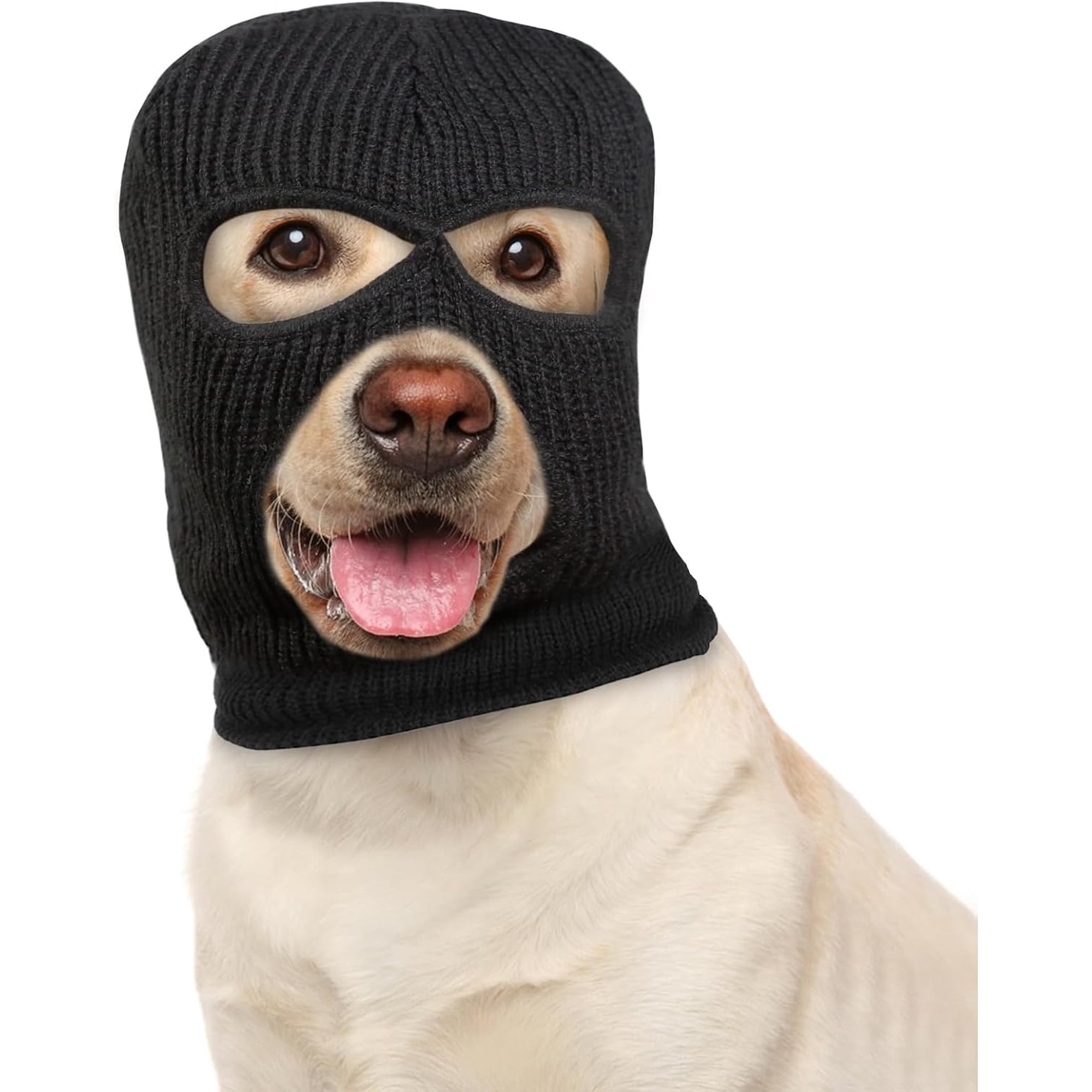 DOVACKA Dog Noise Protection Knitted Dogs Warm Hats Halloween Costume Mask Funny Pet Cosplay for Medium Large Pets