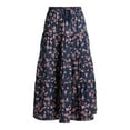 thumbnail image 3 of Time and Tru Women's Printed Tiered Midi Skirt, Sizes XS-XXXL, 3 of 3