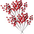 thumbnail image 1 of 12pcs Artificial Red Berries Decoration,20cm, 1 of 5