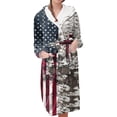 thumbnail image 1 of Women's Fleece Plush Robe Long Warm Plush Bathrobe Loungewear Jacket Printed Comfort Robe, 1 of 5