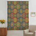 thumbnail image 3 of Vintage Boho Sheer Curtains 72 Inches Long, Ethnic Geometric Floral Green Yellow Red Light Filering Curtains, Breathable Simi Curtain Privacy Drapes for Living Room Bedroom Window Treatment, 3 of 9