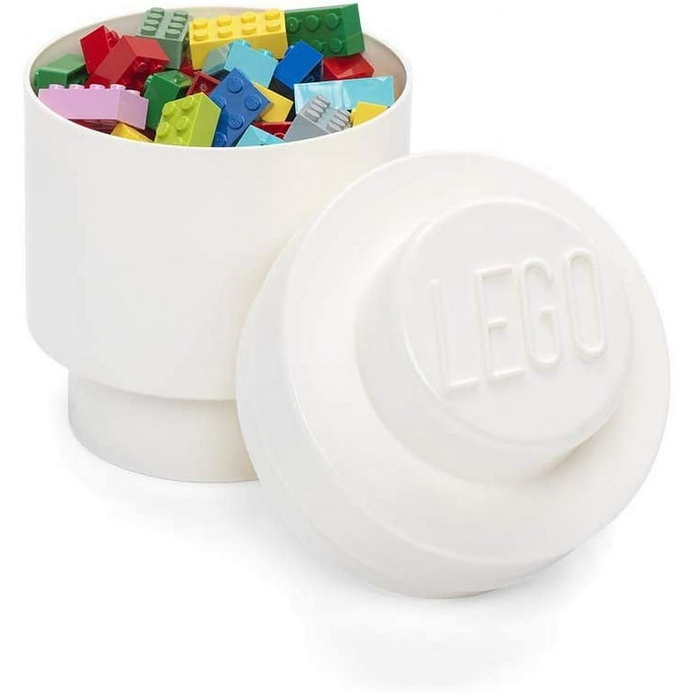 LEGO Round Storage Brick Toy Box White