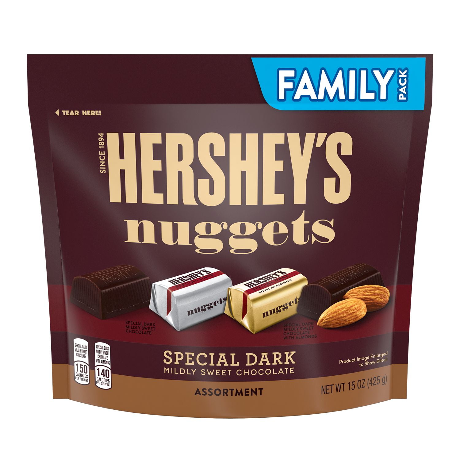 Hershey's NUGGETS Special Dark Chocolate Assorted Candy, Big Pack, 15oz Bag