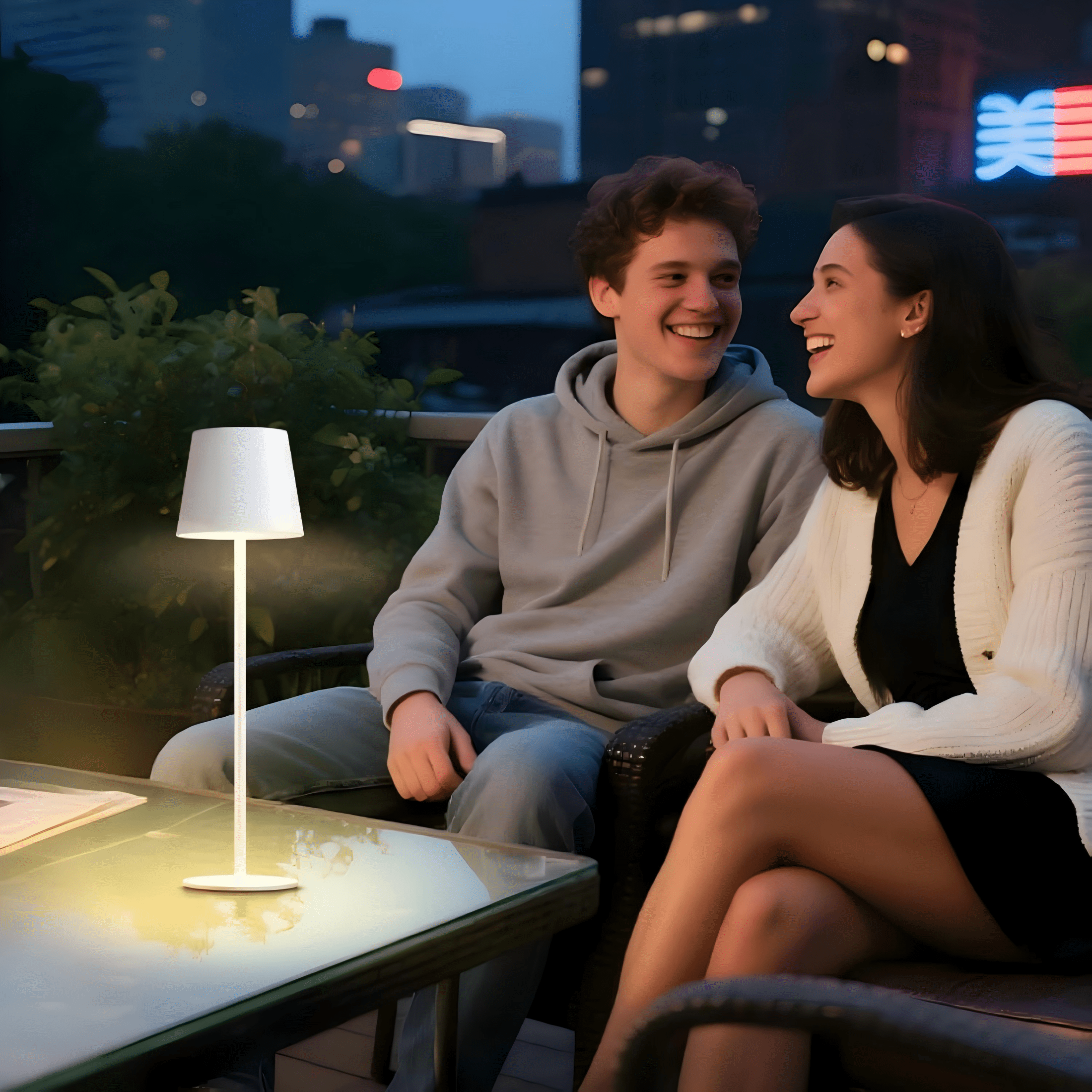 Postlucky 2 Pack 15" Cordless Rechargeable Table Lamp, 3 Colors Dimmable Touch Lamp for Restaurant/Bedroom/Home, Matte White