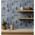 thumbnail image 4 of S4Sassy Peel & Stick Vinyl Wallpaper, Arabesque Pattern Wallpaper Contact Paper Waterproof - Blue, 25"x360" ,Textured Removable Wall Covering for Home Decor in Living Areas, Renter Spaces, Cabinets, 4 of 8