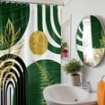 thumbnail image 6 of Zrodlmo Boho Shower Curtain with Hooks, Modern Waterproof Fabric Bathroom Curtain, 72" x 72", Green Gold, 6 of 8