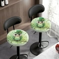 thumbnail image 3 of Renewold Seat Cover for Round Bar Stool, 2 Pack Non-Slip 12-14 Inch Irish Bar Stool Slipcover Vanity Seat Stool Slipcovers for St Patricks Day Decor, Owl Leprechaun Hat Shamrock Green, 3 of 6