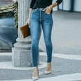 thumbnail image 4 of YDLCAFD Length Large Size Wide Jeans For Woman Pants Waisted Women Jeans Calf Hole Stretch Jeans S, 4 of 6