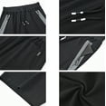 thumbnail image 3 of Tyhengta Mens Shorts Casual Drawstring Zipper Pockets Elastic Waist DK2081/Black 32, 3 of 8