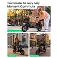 thumbnail image 6 of MIHOVER Electric Scooter with Seat for Adults, 550W Foldable Scooter, UL2272 Certified with Front & Rear Baskets for Commuter, Groceries, Errands, Pet Friendly, 6 of 12