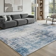 thumbnail image 2 of FEELHOME 8'x10' Area Rug Machine Washable Vintage Distressed Abstract Rug Non Slip Soft Carpet for Living Room Bedroom Dining Room Office Blue, 2 of 8