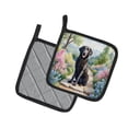 thumbnail image 2 of Curly-Coated Retriever Spring Path Pair of Pot Holders, 2 of 5