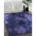 thumbnail image 3 of Ahgly Company Machine Washable Indoor Square Transitional Blue Area Rugs, 8' Square, 3 of 7