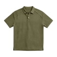 thumbnail image 4 of BRANROY Men's Polo Shirts for Men - Short Sleeve Button Down Casual Golf Tops, Waffle Knit Lightweight Summer Beach Tops,Army Green L, 4 of 6