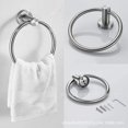 thumbnail image 5 of Aleko Piece Juego de accesorios de baño de níquel cepillado, juego de accesorios de baño de acero inoxidable 304, barra de toalla montada en la pared de 24 pulgadas, anillo de toalla, soporte de papel higiénico, gancho para bata ACTIVE Biensenido a ACTIVE, 5 of 5