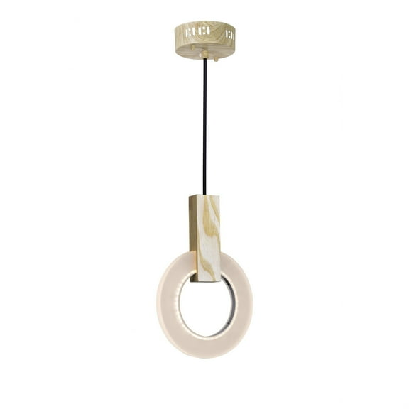 CWI Lighting Anello Contemporary Metal LED Mini Pendant in White Oak