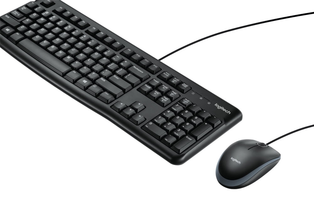 Logitech MK120 Wired Desktop Set, Keyboard/Mouse, USB, Black
