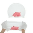 thumbnail image 5 of Unique Bargains Silicone Waterproof Cartoon Swim Cap 7.87"x9.45" 1 Pc White Pink ["Pig"], 5 of 5