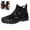 Black, variant on Willtoo Mens Sneakers Camo Knit Slip‑On Casual Elastic Side Gore Breathable Mesh Walking Shoes Non‑Slip Lightweight Comfort Outdoor Work Shoes