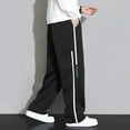 thumbnail image 5 of Mens Baggy Sweatpants Solid Elastic Waist Athletic Pantss With Drawstring Fall Sport Pants With Pocket Black L, 5 of 9