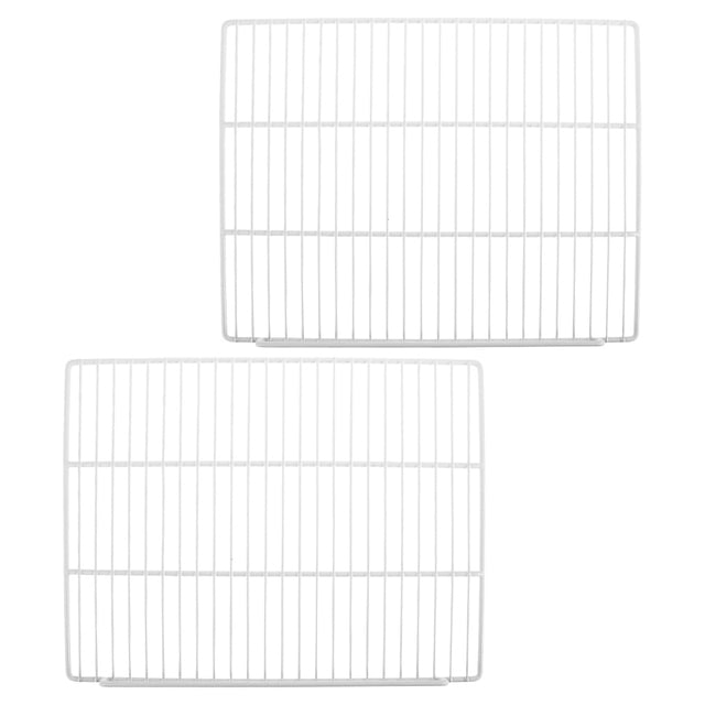 FUTUREORYY 2Pcs White Metal Fridge Shelf Divider Wire Rack for Universal Freezer and Refrigerator Use