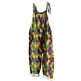thumbnail image 2 of Jinhomg Holiday Overalls for Women 2025 Fancy Mardi Gras Themed Jumpsuits Loose One Piece Sleeveless Wide Leg Rompers with Pockets Limited Time 90 off Clearance Sale Multicolor M, 2 of 5