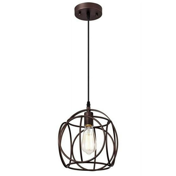 CHLOE Ironclad Industrial 1 Light Bronze Mini Pendant Ceiling Fixture 10"