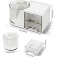 thumbnail image 6 of Desk Organizer with 2 Drawer, Rotating Pen Holder for Desk, Desk Organizers and Accessories with 6 Slots Pen Organizer + 2 Drawer for Office Home Art Supplies, 6 of 7
