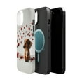 thumbnail image 2 of DistinctInk Tough Case for Apple iPhone 14 (6.1" Screen), Compatible with MagSafe Charging - Valentine's Day Dachshund, 2 of 6